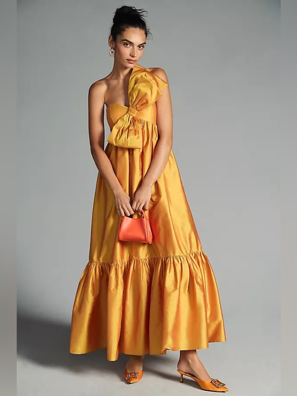 Anthropologie Atsu Sally Bow Dress in Golden Yellow